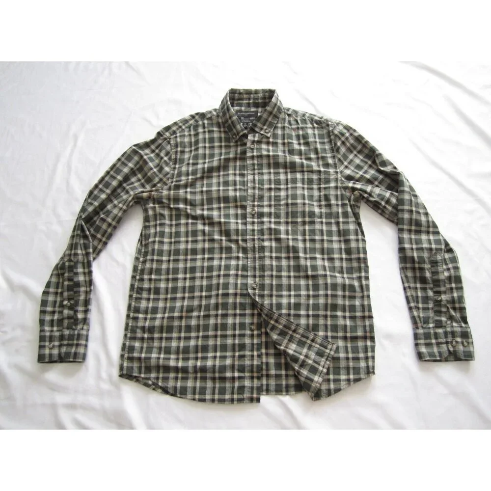 Men's Banana Republic Plaid Button Cotton Long Sleeve Shirt Sz M (MT643)